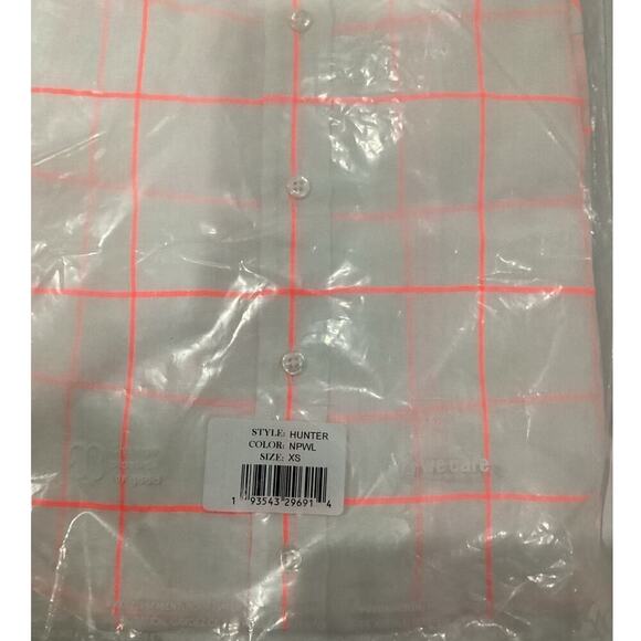 Frank & Eileen Hunter Classic Linen Shirtdress In Neon Pink Windowpane Size XS - Picture 14 of 14